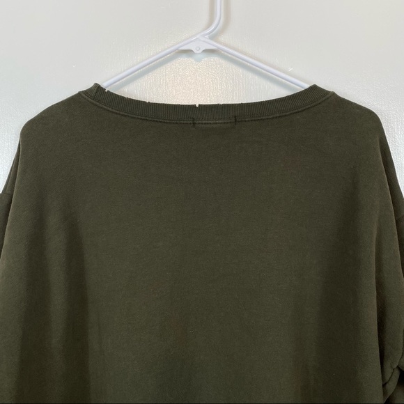 Haker Green long sleeve street oversized sweater sweatshirt minidress U-408 - Picture 13 of 14